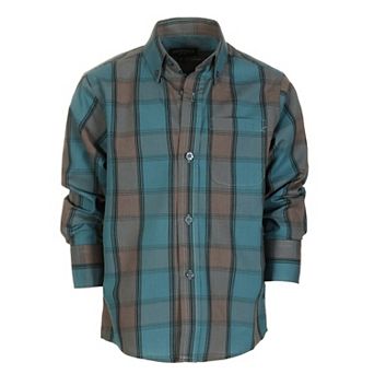 Gioberti Boy's Long Sleeve Button Down Plaid Checkered Shirt