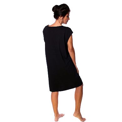 Women's Sleeveless Printed Long Tee Dorm Night Shirt One Size Fits All