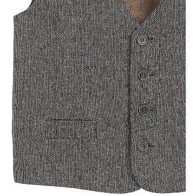 Gioberti Boy's 3pc Tweed Vest With Matching Cap And Bow Tie
