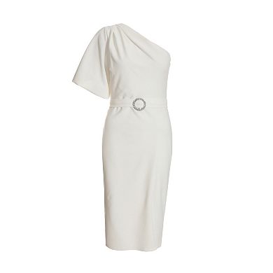 Quiz Women's One-shoulder Midi Dress With Diamante Buckle
