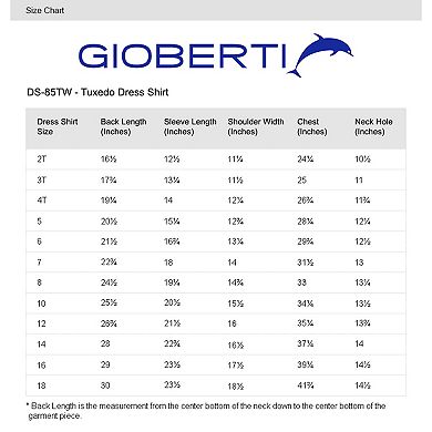 Gioberti Kid's Wing Tip Collar White Tuxedo Dress Shirt With Bow Tie And Metal Studs