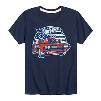 Boys 8-20 Hot Wheels Flag Hot Rod Graphic Tee