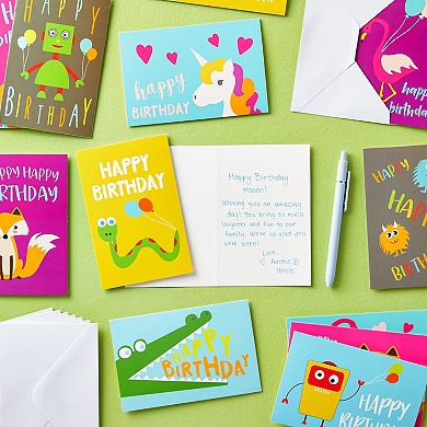 48 Pack Assorted Kids Birthday Cards Bulk With Envelopes, 4 X 6 In
