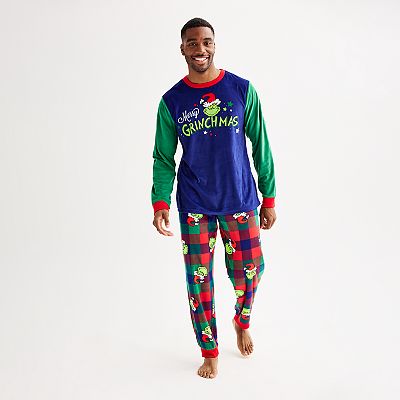 Men s Jammies For Your Families Dr. Seuss How The Grinch Stole Christmas Pajama Top Pajama Bottoms Set