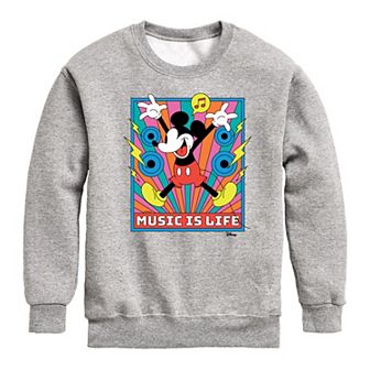 Disney's Mickey Mouse Boys 8-20 Music Is Life Fleece Sweatshirt