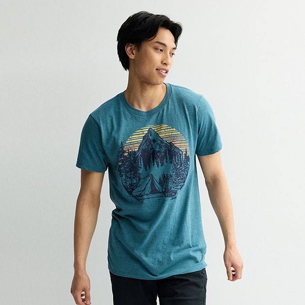 【KOOLOSET】Coffee Camping Tee Men's Mountain Base Camp Graphic Tee