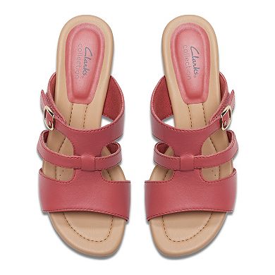 Clarks Desirae Palm Women's Leather Slide Sandals