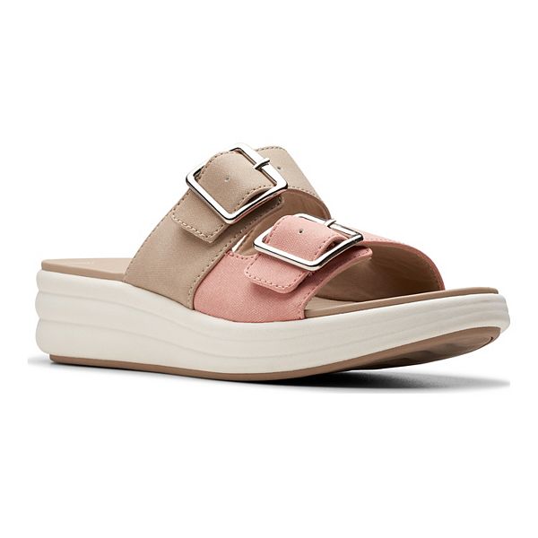 Clarks&reg; Cloudsteppers Drift Buckle Women's Slide Sandals - Peach Combi (6)