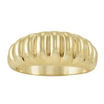 City Luxe Gold Tone Textured Tapered Ring