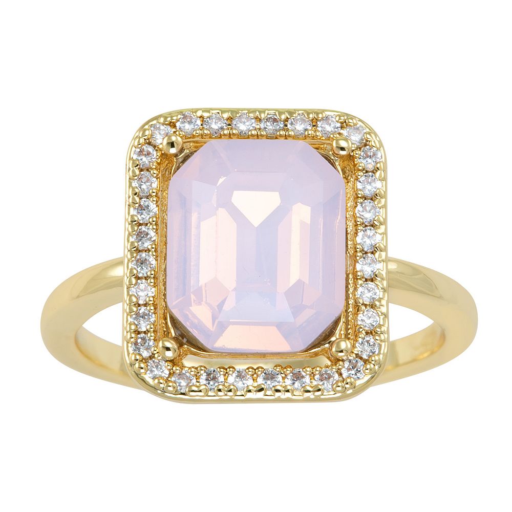 Pink Halo Crystal Ring
