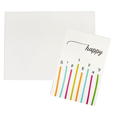 48 Pack Happy Birthday Blank Bulk Birthday Cards With Envelopes, 6 Designs, 4x6"