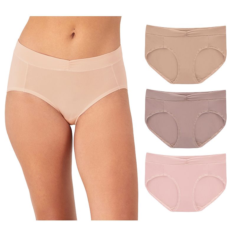 Maidenform 3-Pack Everyday Luxe Bikini Underwear DM3TBK, Women's, Size: Medium, Brown Eve Blush