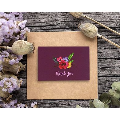 48 Pack Thank You Cards Bulk, Rainbow Thank You Notes With Envelopes, 4x6"