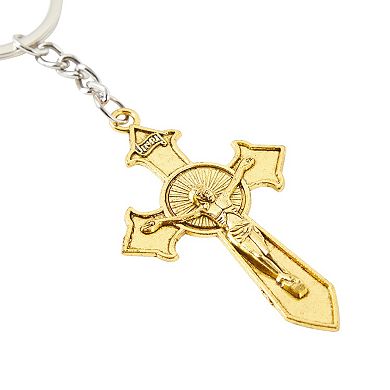 24 Pack Christian Cross Key Chain For Communion, Easter, Funeral Favors, 3.6 In