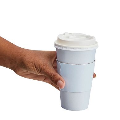 48x Disposable Coffee Cups With Lids And Sleeves Bulk For Hot To Go Drink, 16 Oz