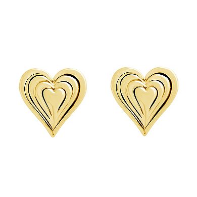 MC Collective Textured Heart Stud Earrings