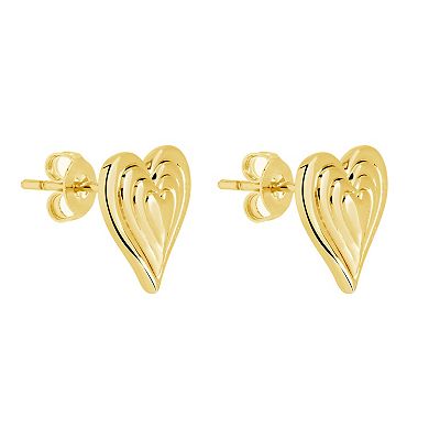 MC Collective Textured Heart Stud Earrings