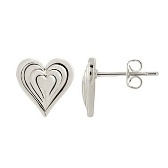 MC Collective Textured Heart Stud Earrings