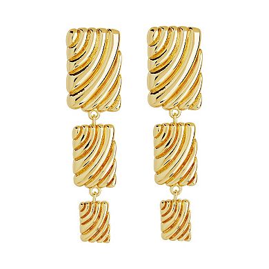 MC Collective Textured Square Linear Drop Earrings