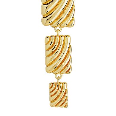MC Collective Textured Square Linear Drop Earrings