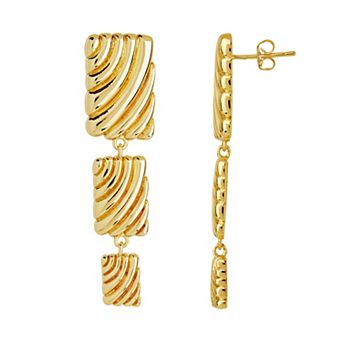MC Collective Textured Square Linear Drop Earrings