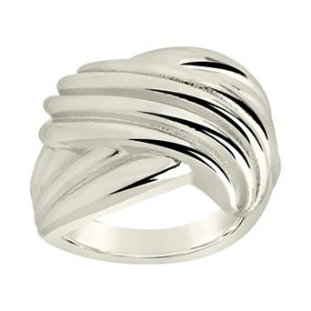MC Collective Silver Tone Spiral Wrap Ring