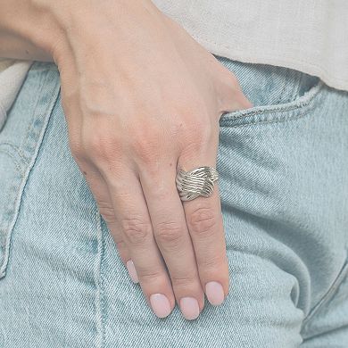 MC Collective Silver Tone Spiral Wrap Ring