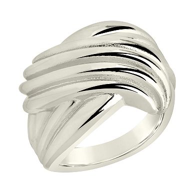 MC Collective Silver Tone Spiral Wrap Ring
