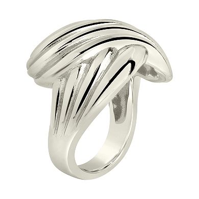 MC Collective Silver Tone Spiral Wrap Ring
