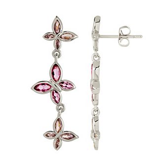 MC Collective Pink Cubic Zirconia Butterfly Linear Drop Earrings