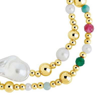 MC Collective Shell Pearl & Bead Stretch Bracelets Set