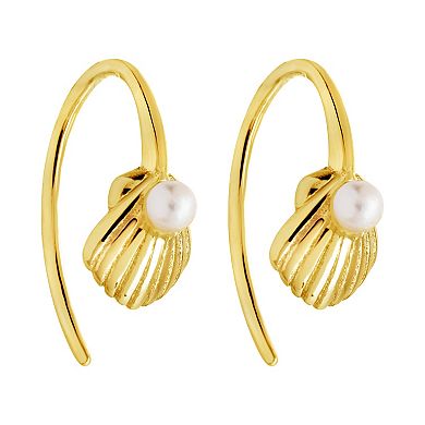 MC Collective Shell Pearl Seashell Threader Earrings