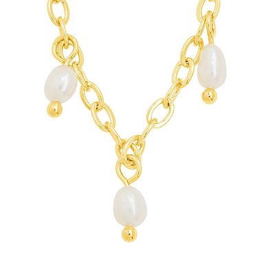 Ettika Oceanic Dreams Charm Necklace – 18k Gold Plated Shell & Pearl Jewelry For Women