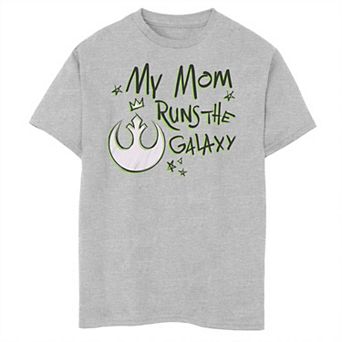 Boys Husky Star Wars My Mom Runs The Galaxy Rebel Logo Graphic Tee