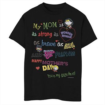 Boys DC Comics Mother's Day Justice League Mom Love Icons Graphic Tee