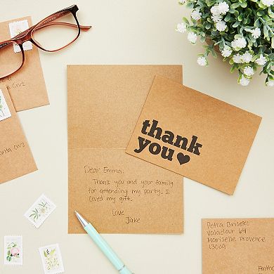 120-pack Thank You Cards Bulk, Thank You Notes With Envelopes, 3.5x5 In