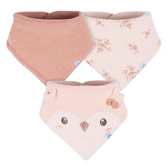 Baby Just Born® 3 Pack Animal Faces Terry Bandana Bibs