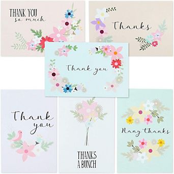 72-pack Blank Thank You Postcards For Wedding Bridal Baby Shower Floral Note