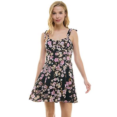 Lily Floral Tie Shoulder Dresss