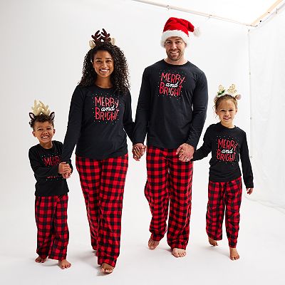 Plus Size Jammies For Your Families Merry Bright Buffalo Plaid Pajama Top Fleece