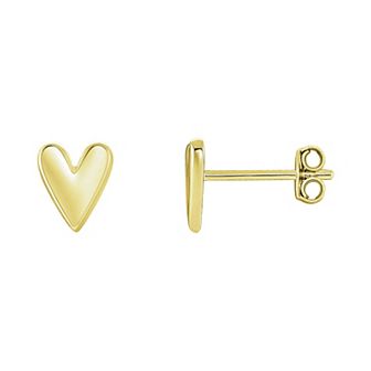 PRIMROSE Sterling Silver Polished Heart Stud Earrings