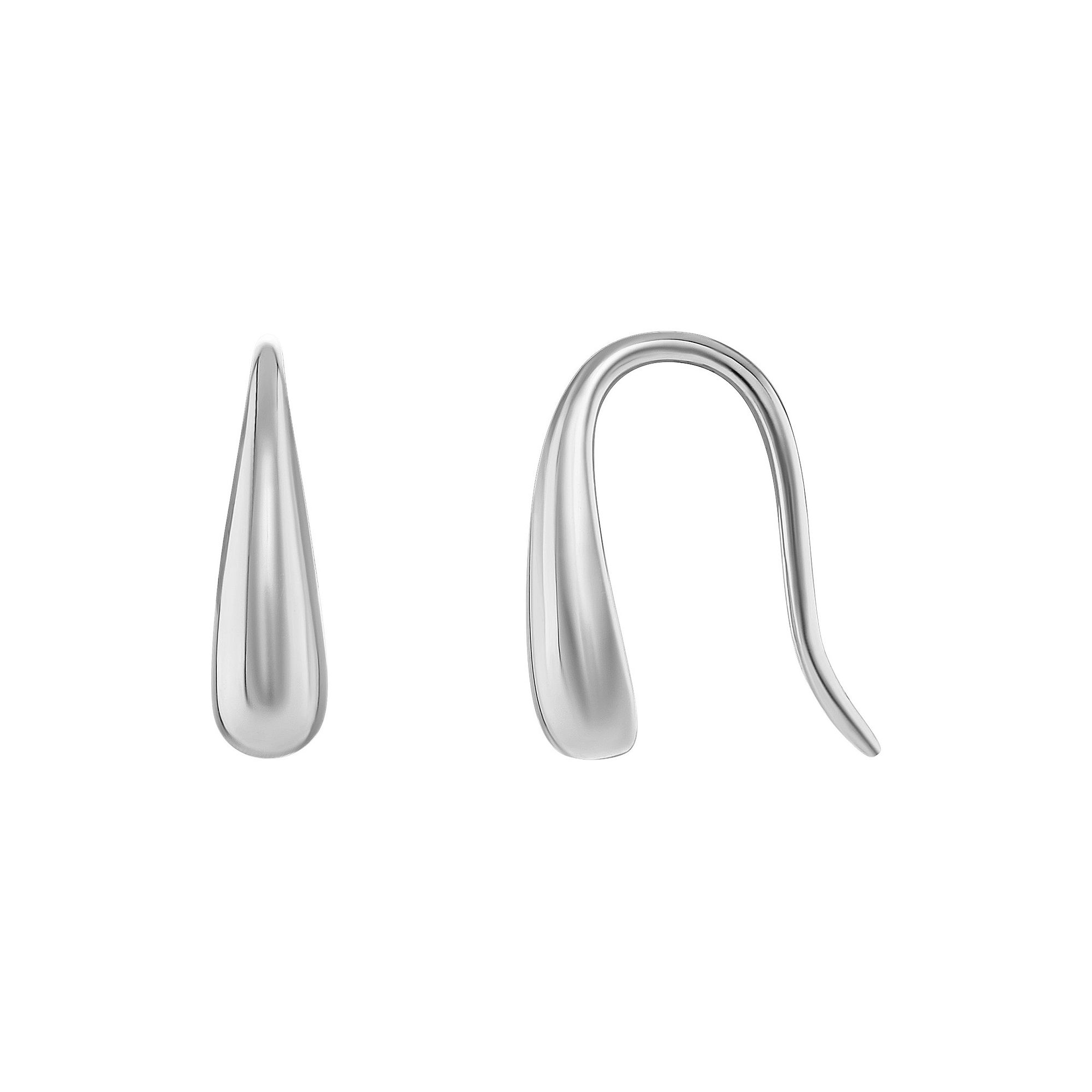 PRIMROSE Sterling Silver Polished Teardrop Earrings, Womens, Silver Tone
