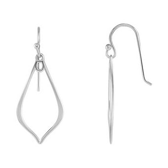 PRIMROSE Sterling Silver Polished Open Pointy Teardrop Earrings