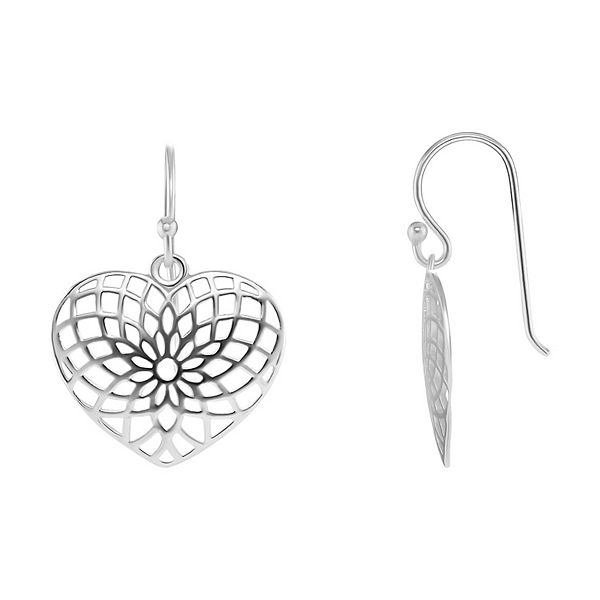 Oxidized Filigree Heart Pear Raindrop Earrings main image 0