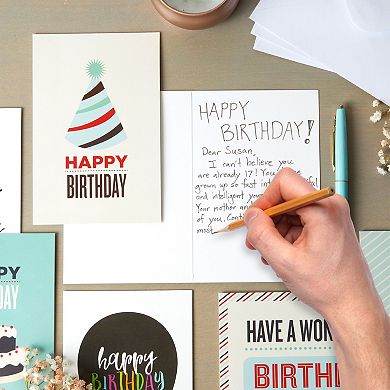 120 Pack 4x6-inch Happy Birthday Cards With Envelopes (12 Assorted Designs)