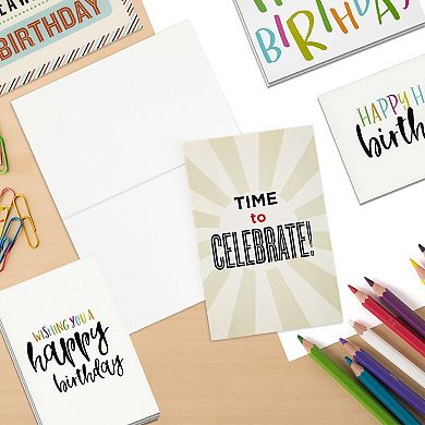 120 Pack 4x6-inch Happy Birthday Cards With Envelopes (12 Assorted Designs)