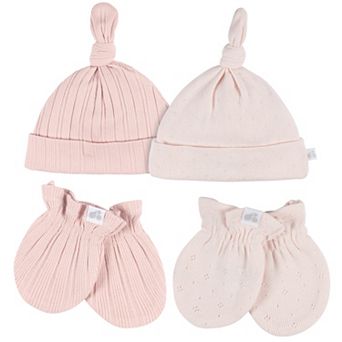 Just Born® Baby 4 pc Hat & Cuff Mittens Set