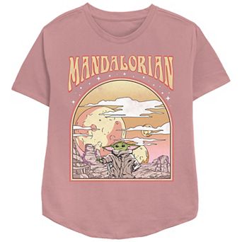 Women's Star Wars The Mandalorian The Child Walking Relaxed Fit Graphic Tee