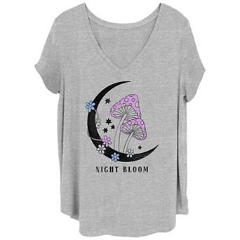 Juniors' Plus Size Night Bloom Graphic Tee