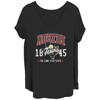 Juniors' Plus Size Austin Texas The Lone Star State Graphic Tee